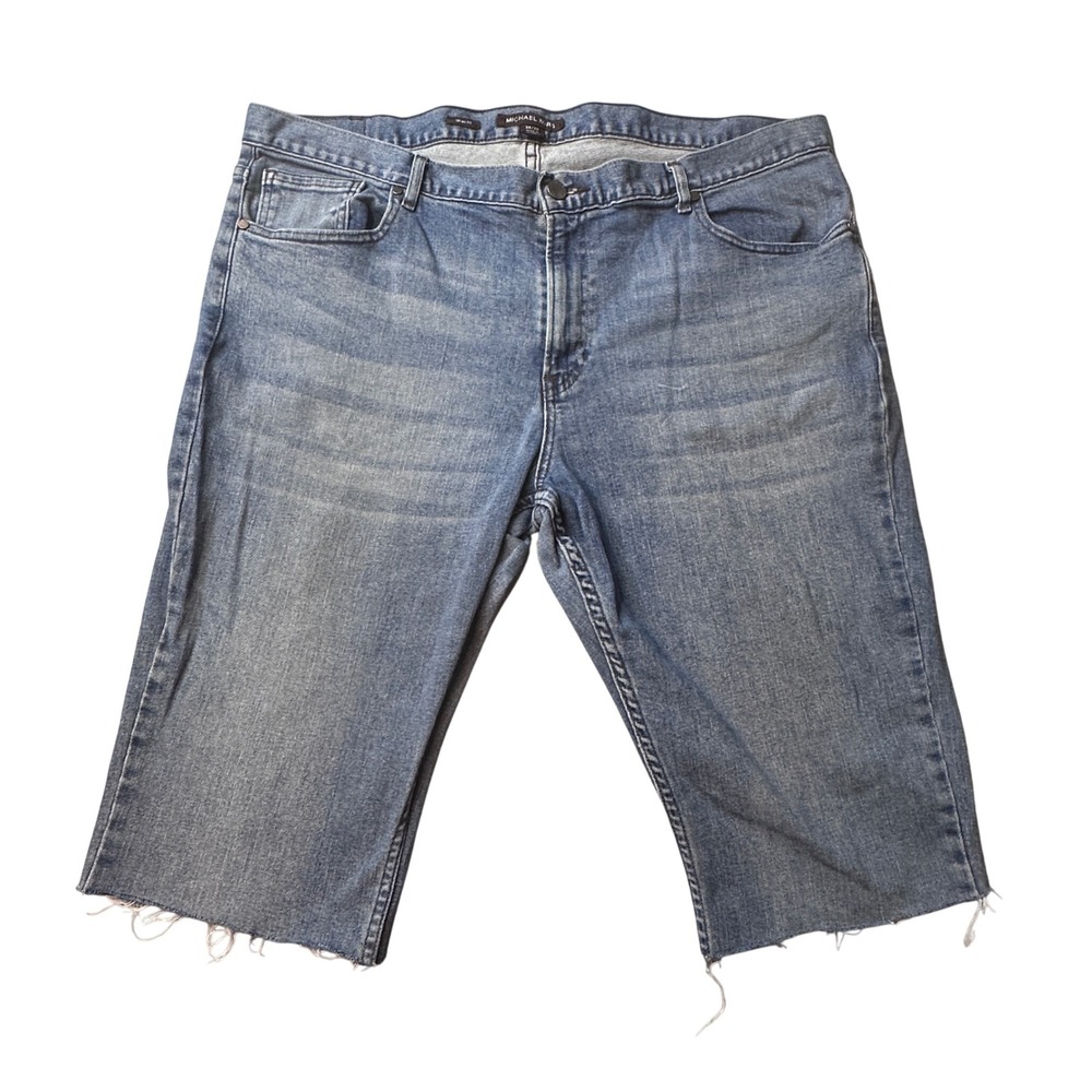 Michael Kors Shorts Mens 38 Blue Grant Fit‎ Cut Off Denim Stretch Jorts Y2K